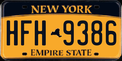 NY license plate HFH9386