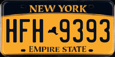 NY license plate HFH9393