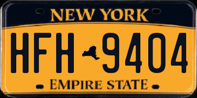 NY license plate HFH9404