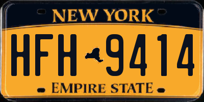 NY license plate HFH9414
