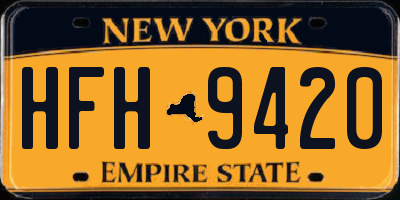 NY license plate HFH9420