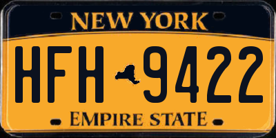 NY license plate HFH9422