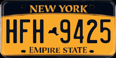 NY license plate HFH9425