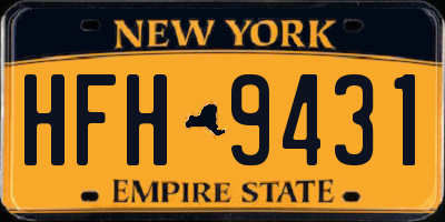 NY license plate HFH9431