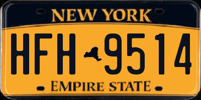 NY license plate HFH9514