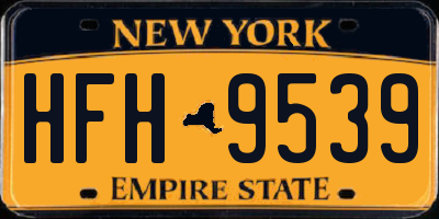 NY license plate HFH9539