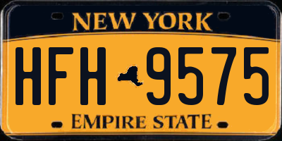 NY license plate HFH9575