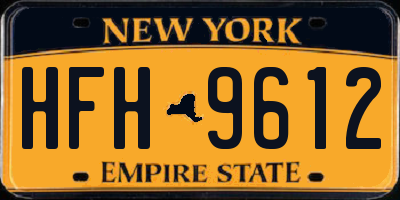 NY license plate HFH9612