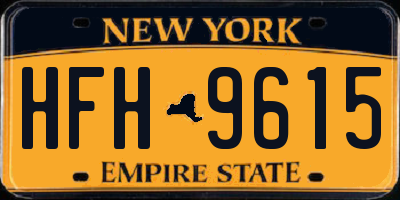 NY license plate HFH9615