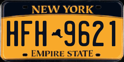 NY license plate HFH9621