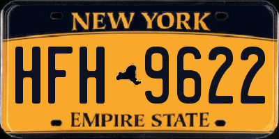NY license plate HFH9622