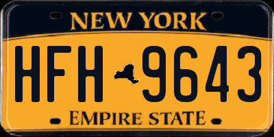 NY license plate HFH9643