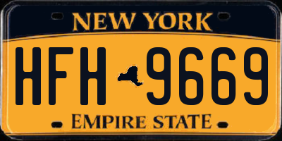 NY license plate HFH9669