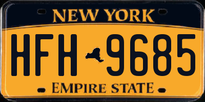 NY license plate HFH9685