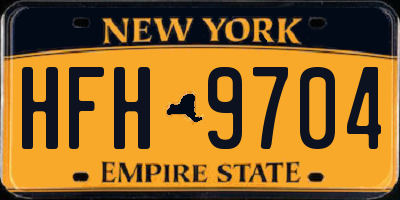 NY license plate HFH9704