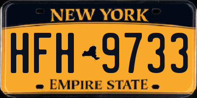 NY license plate HFH9733