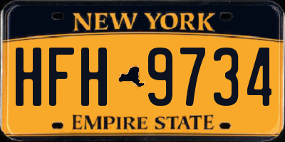 NY license plate HFH9734