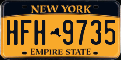 NY license plate HFH9735