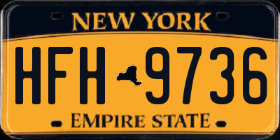 NY license plate HFH9736