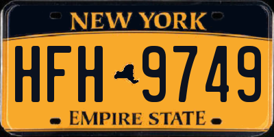 NY license plate HFH9749
