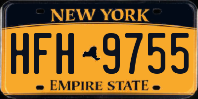 NY license plate HFH9755