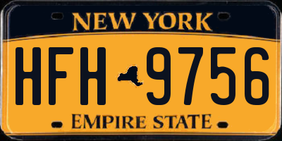 NY license plate HFH9756