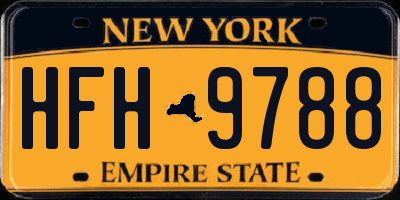 NY license plate HFH9788
