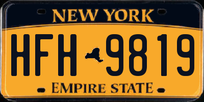 NY license plate HFH9819