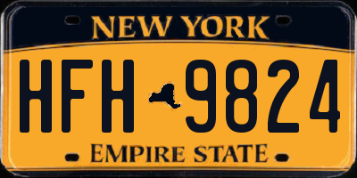 NY license plate HFH9824