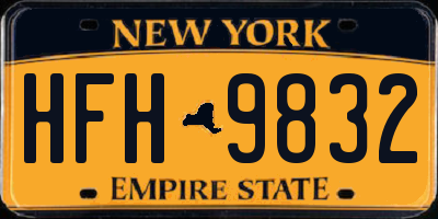 NY license plate HFH9832