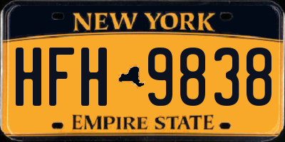 NY license plate HFH9838