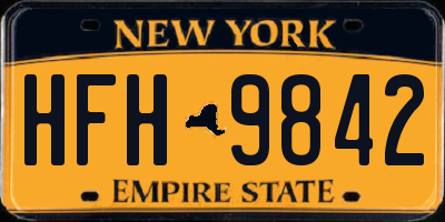 NY license plate HFH9842
