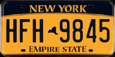 NY license plate HFH9845