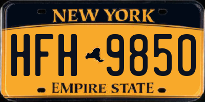 NY license plate HFH9850