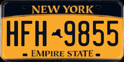 NY license plate HFH9855