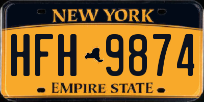NY license plate HFH9874