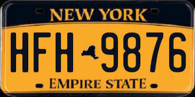 NY license plate HFH9876