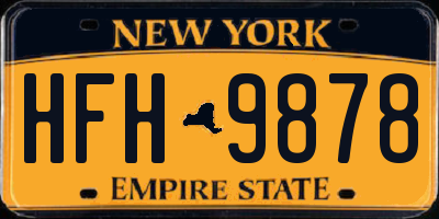 NY license plate HFH9878
