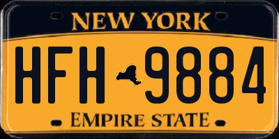 NY license plate HFH9884