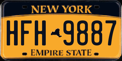 NY license plate HFH9887