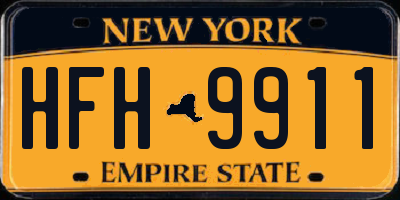 NY license plate HFH9911