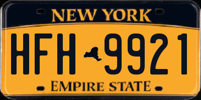 NY license plate HFH9921