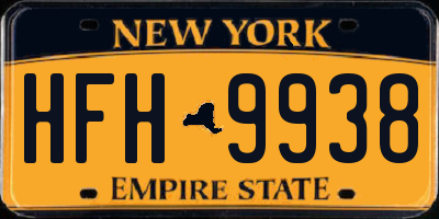 NY license plate HFH9938