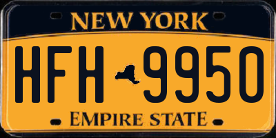 NY license plate HFH9950