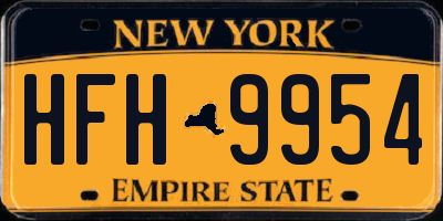 NY license plate HFH9954
