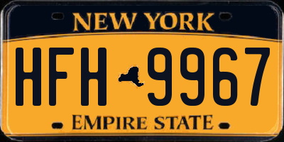 NY license plate HFH9967