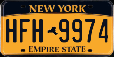 NY license plate HFH9974