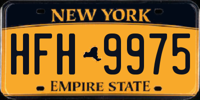 NY license plate HFH9975