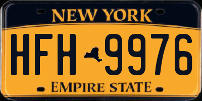 NY license plate HFH9976