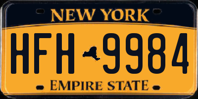 NY license plate HFH9984